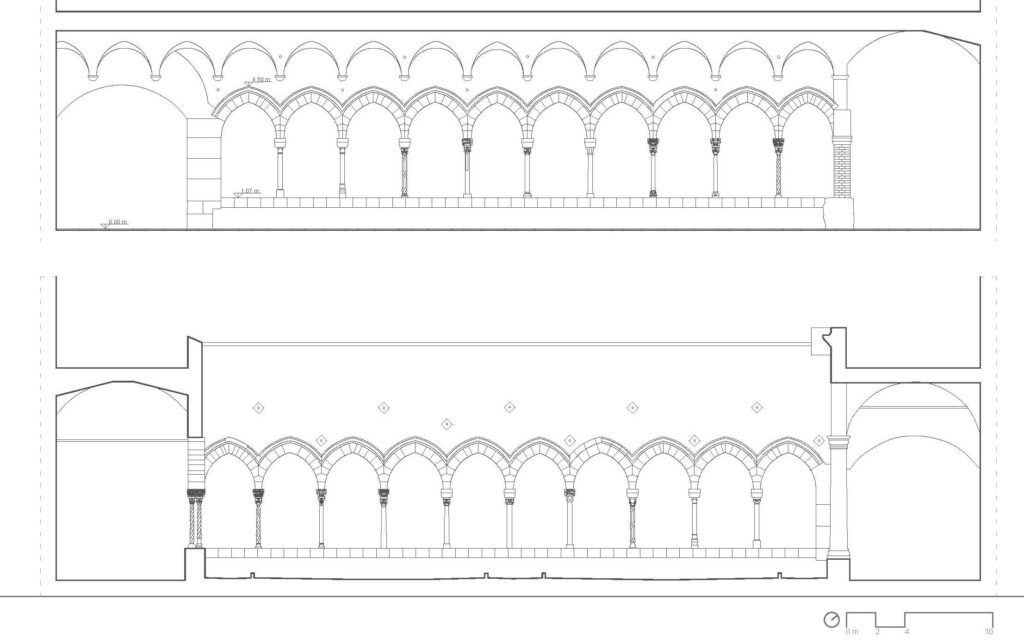 Prospetti della corsia orientale del chiostro