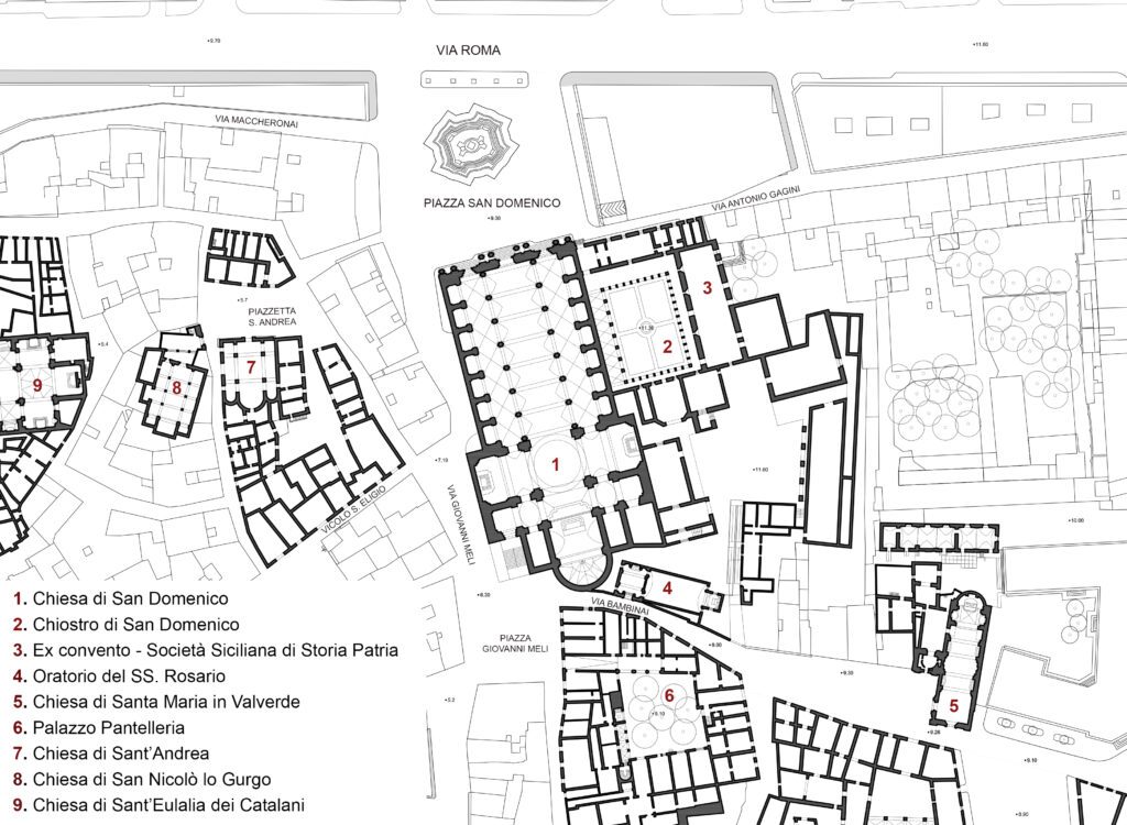 Planimetria del contesto del complesso di San Domenico